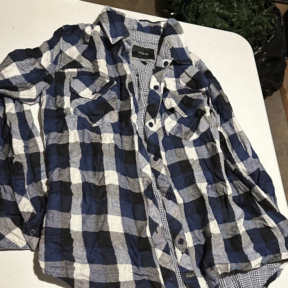 Rails Navy and White Checkered Men's Shirt